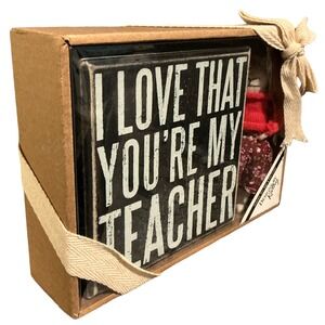 Designs by Kathy Teacher Gift Set Box Sign I Love That You're My Teacher Mouse